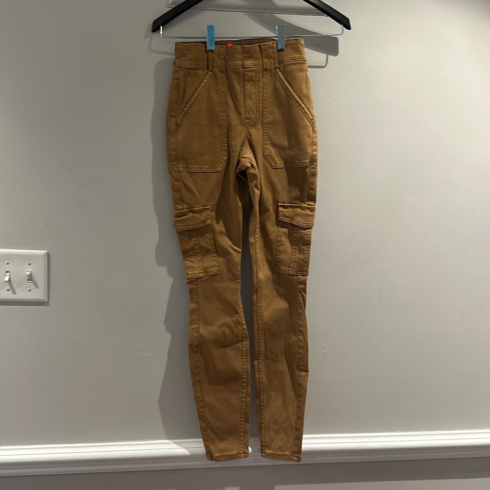 SPANX stretch twill pants, gold